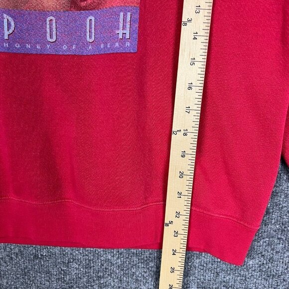 VINTAGE 90's Disney Pooh Bear Red Crewneck Women's Sweatshirt Size S - Picture 9 of 10
